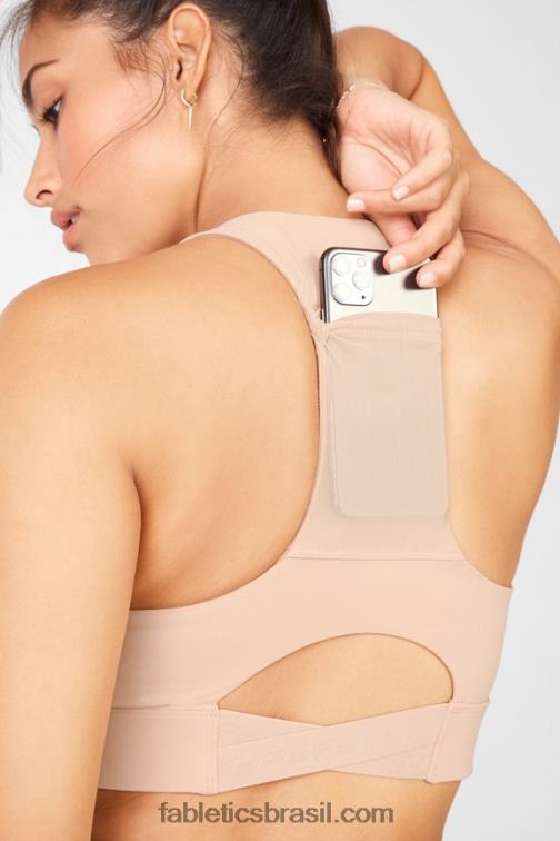 Fabletics café velho 420HR1841 sutiã esportivo midi impacto médio para viagem 131 mulheres