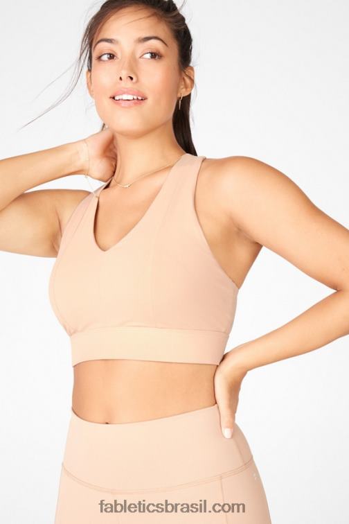 Fabletics café velho 420HR1841 sutiã esportivo midi impacto médio para viagem 131 mulheres