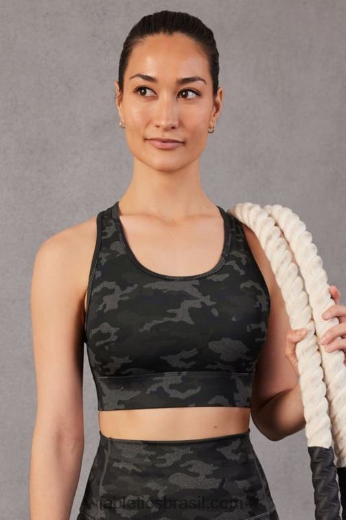 Fabletics carvão camuflado 420HR1742 sutiã esportivo de médio impacto em movimento 112 mulheres