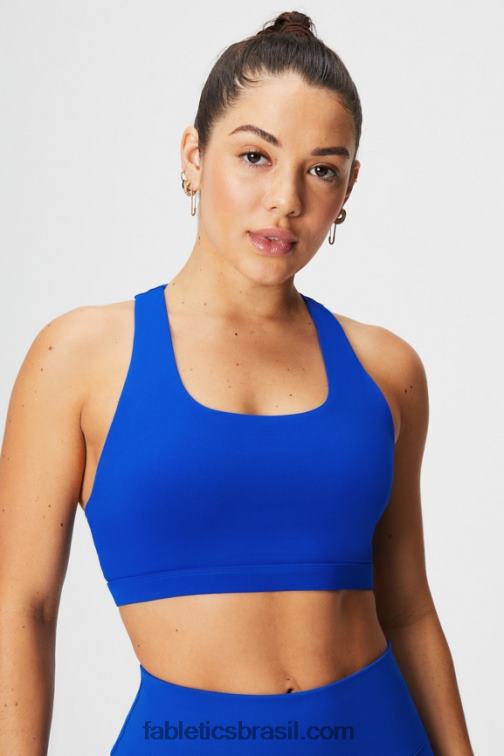 Fabletics celeste/branco clássico 420HR1777 boost sutiã esportivo de médio impacto 119 mulheres