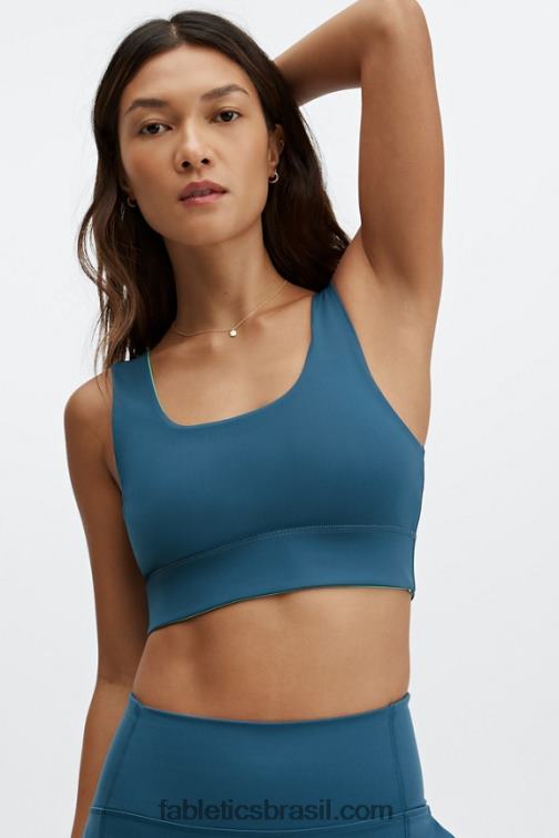 Fabletics cerceta da meia-noite/folha de primavera 420HR1868 sutiã esportivo reversível de impacto médio harlow mulheres