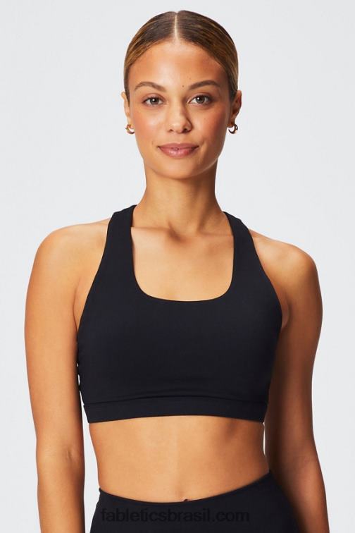 Fabletics chita ondulada preta/marca-texto 420HR1780 boost sutiã esportivo de médio impacto 119 mulheres