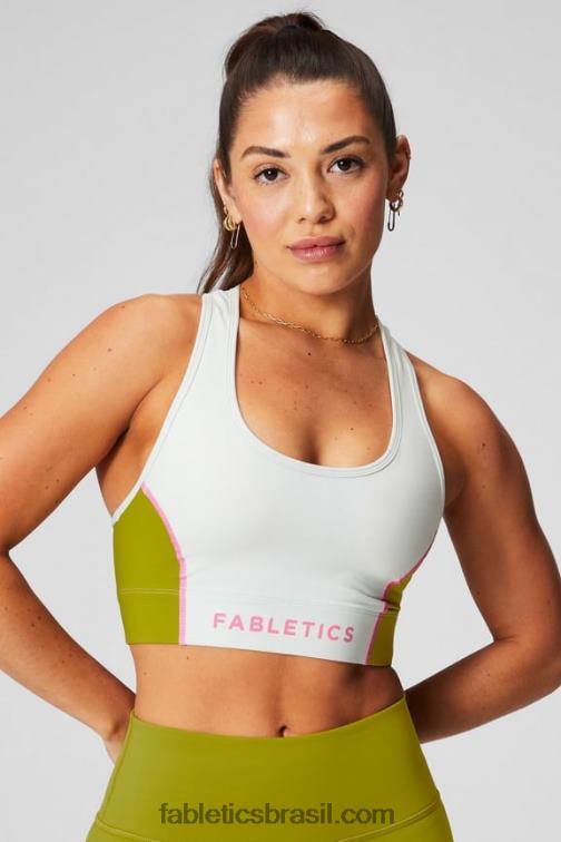 Fabletics cinza menta/oliva 420HR1739 sutiã esportivo de médio impacto em movimento 112 mulheres