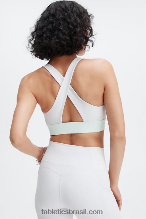 Fabletics cinza suave/cubo de gelo 420HR1728 sutiã esportivo oasis twist 110 mulheres