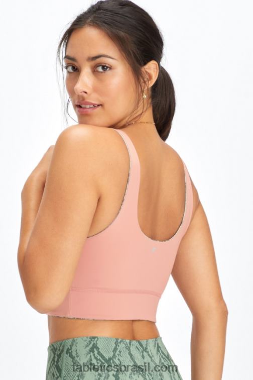 Fabletics cobra cacto/desfiladeiro rosa 420HR1851 sutiã esportivo harlyn midi de impacto médio mulheres