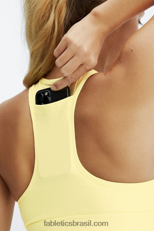 Fabletics creme de limão 420HR1764 sutiã esportivo de médio impacto em movimento 116 mulheres