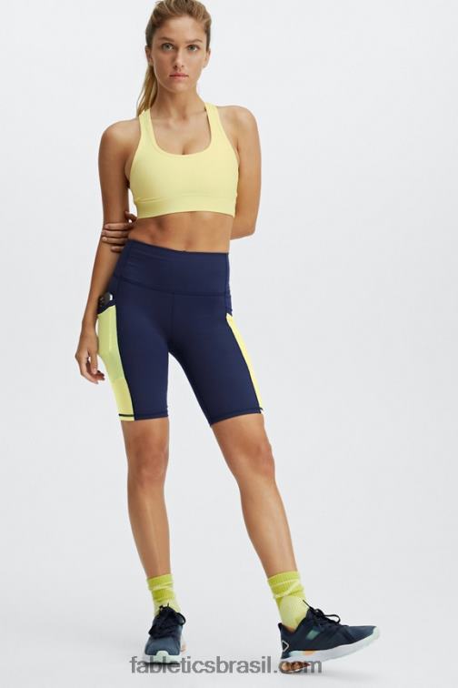 Fabletics creme de limão 420HR1764 sutiã esportivo de médio impacto em movimento 116 mulheres