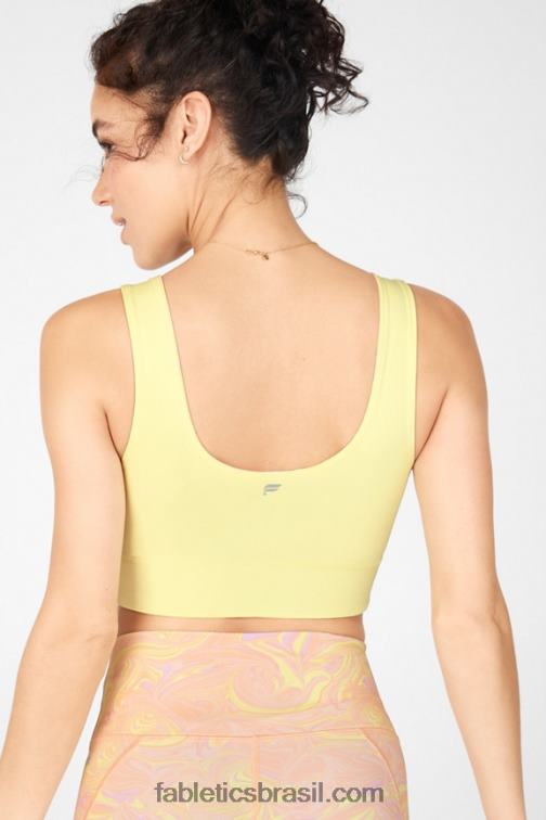 Fabletics creme de mármore/limão 420HR1874 sutiã esportivo reversível de impacto médio harlow mulheres