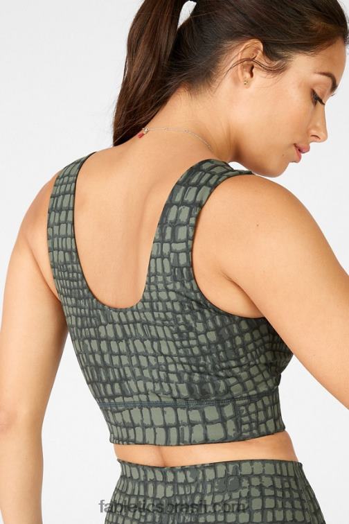 Fabletics crocodilo de safári/safári 420HR1869 sutiã esportivo reversível de impacto médio harlow mulheres