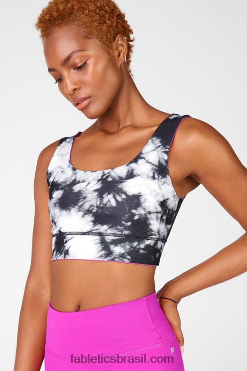 Fabletics festa/estática 420HR1878 sutiã esportivo reversível de impacto médio harlow mulheres