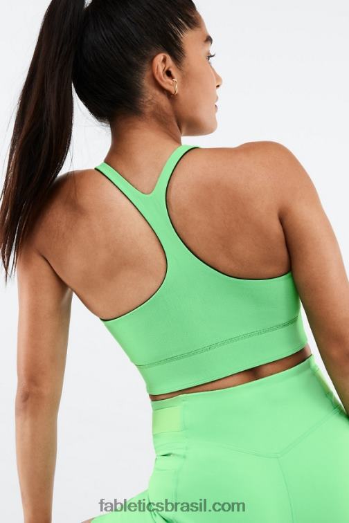 Fabletics folha preta/primavera 420HR1863 sutiã esportivo reversível de malha simone mulheres