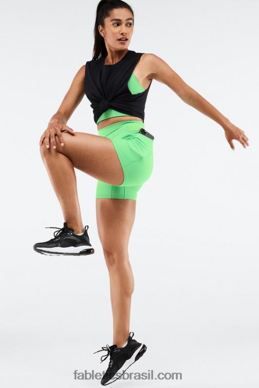 Fabletics folha preta/primavera 420HR1863 sutiã esportivo reversível de malha simone mulheres