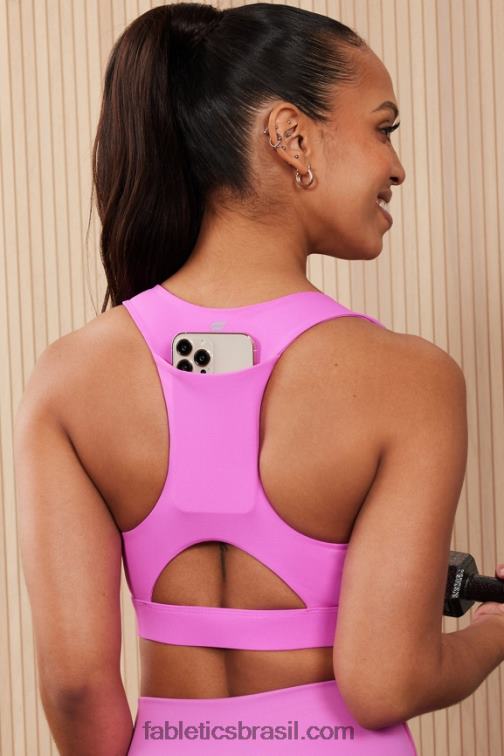 Fabletics fuga rosa 420HR1821 sutiã esportivo midi impacto médio para viagem 127 mulheres