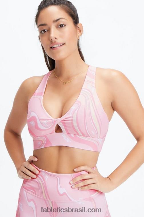 Fabletics goiaba mármore margarida 420HR1722 sutiã esportivo oasis twist 109 mulheres
