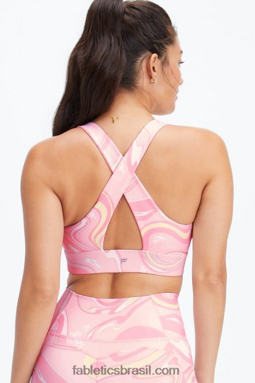 Fabletics goiaba mármore margarida 420HR1722 sutiã esportivo oasis twist 109 mulheres