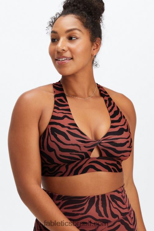 Fabletics golpe de zebra mogno 420HR1720 sutiã esportivo oasis twist 109 mulheres