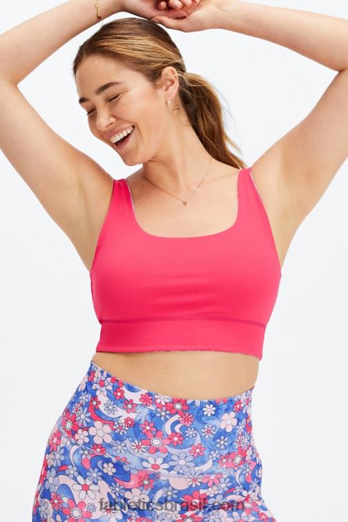 Fabletics liberdade floral/teaberry 420HR1853 harlyn sutiã esportivo midi reversível de impacto médio mulheres