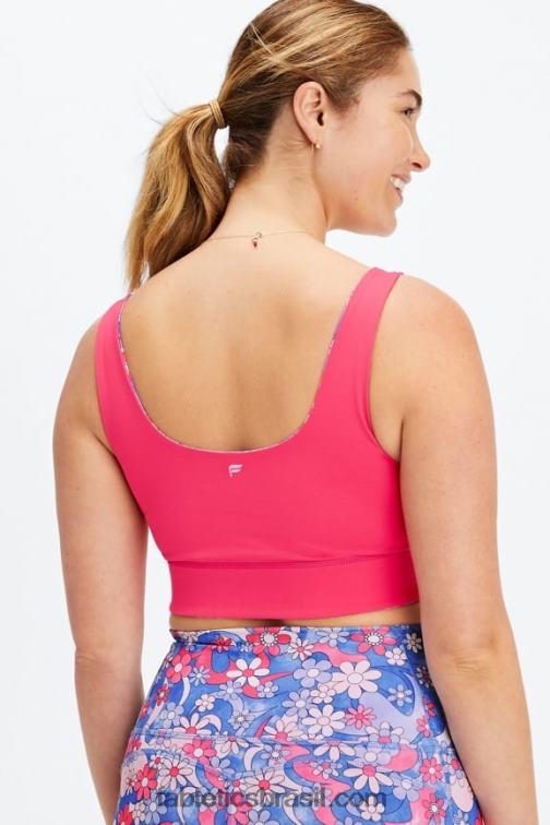 Fabletics liberdade floral/teaberry 420HR1853 harlyn sutiã esportivo midi reversível de impacto médio mulheres