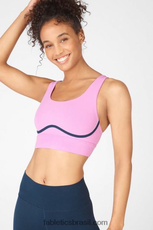 Fabletics lilás nebuloso/nova azul 420HR1900 sutiã esportivo malha freya mulheres