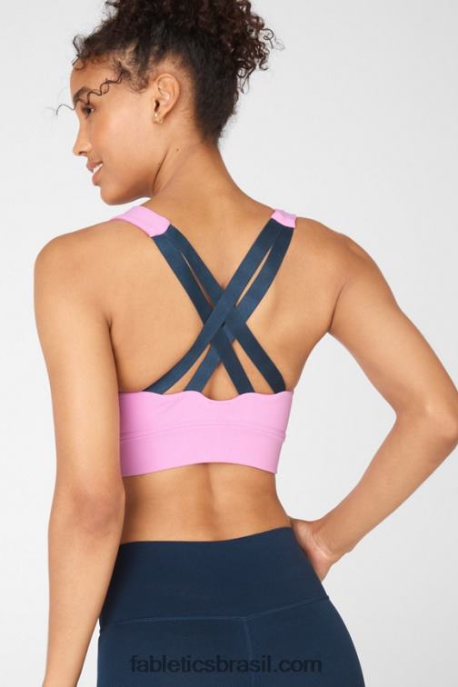 Fabletics lilás nebuloso/nova azul 420HR1900 sutiã esportivo malha freya mulheres