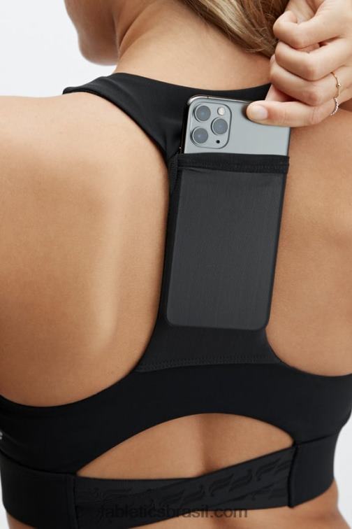 Fabletics logotipo preto 420HR1836 sutiã esportivo midi impacto médio para viagem 130 mulheres