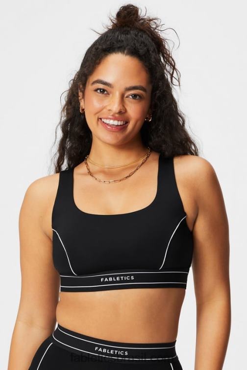 Fabletics logotipo preto/branco clássico 420HR1816 sutiã esportivo de médio impacto mulheres