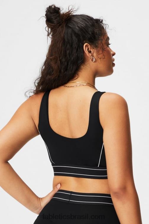 Fabletics logotipo preto/branco clássico 420HR1816 sutiã esportivo de médio impacto mulheres