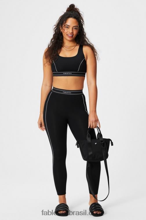 Fabletics logotipo preto/branco clássico 420HR1816 sutiã esportivo de médio impacto mulheres