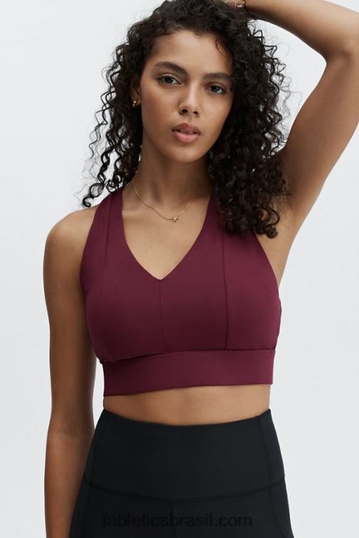 Fabletics logotipo vinho do porto/vinho do porto 420HR1834 sutiã esportivo midi impacto médio para viagem 129 mulheres