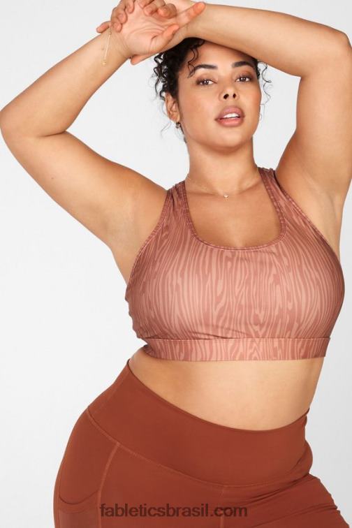 Fabletics madeira 420HR1919 sutiã esportivo de médio impacto com estampa de sálvia mulheres