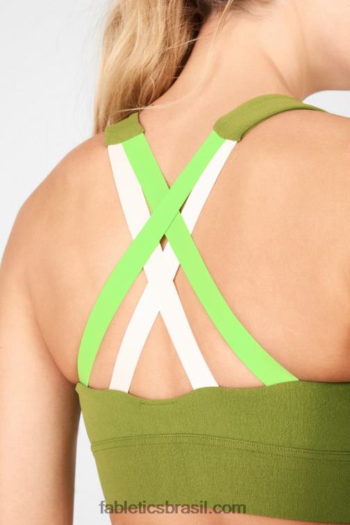 Fabletics manjericão/verde cítrico/nuvem rosa 420HR1898 sutiã esportivo malha freya mulheres