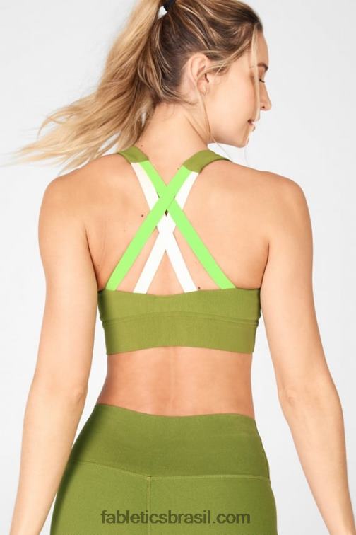 Fabletics manjericão/verde cítrico/nuvem rosa 420HR1898 sutiã esportivo malha freya mulheres