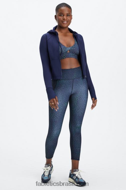 Fabletics mapa de calor leopardo 420HR1707 sutiã esportivo oasis twist 106 mulheres
