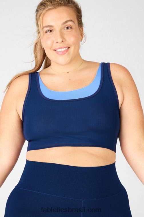 Fabletics marinha/marina 420HR1924 sutiã de camada dupla mulheres