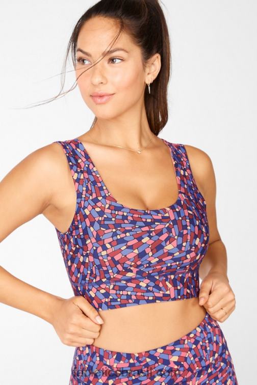 Fabletics marinho cristalino/driftscape 420HR1872 sutiã esportivo reversível de impacto médio harlow mulheres