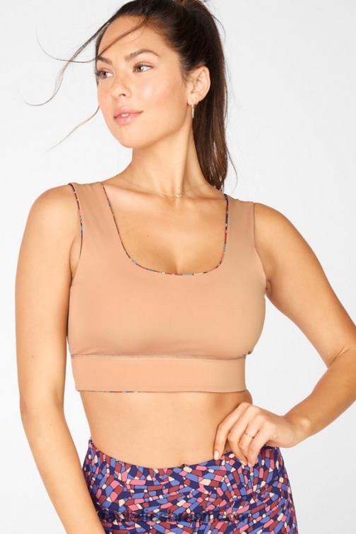 Fabletics marinho cristalino/driftscape 420HR1872 sutiã esportivo reversível de impacto médio harlow mulheres