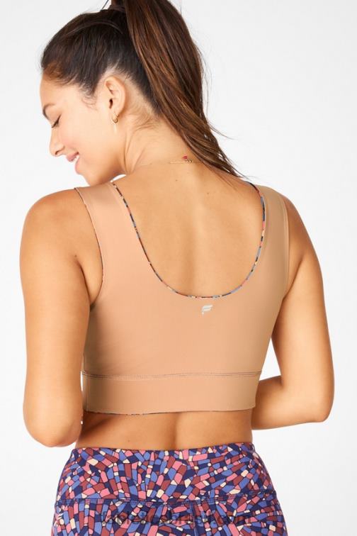 Fabletics marinho cristalino/driftscape 420HR1872 sutiã esportivo reversível de impacto médio harlow mulheres