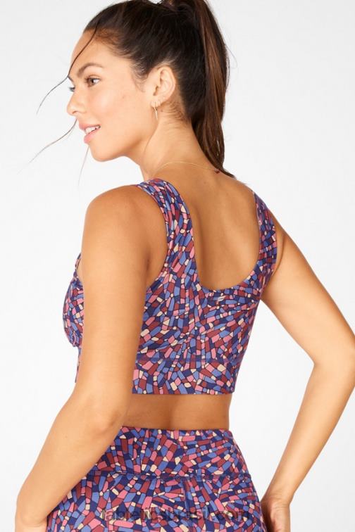 Fabletics marinho cristalino/driftscape 420HR1872 sutiã esportivo reversível de impacto médio harlow mulheres