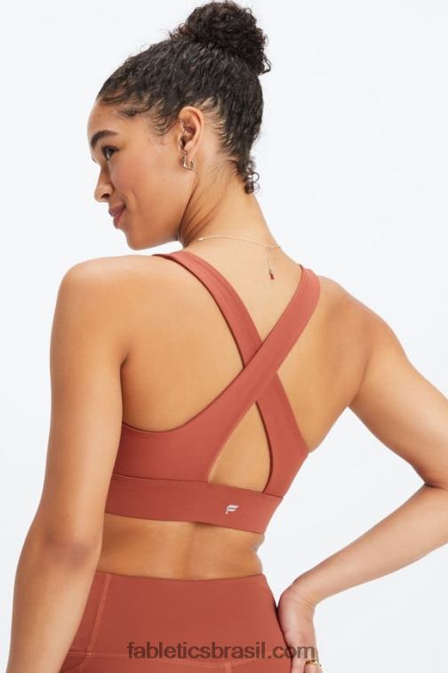 Fabletics mogno 420HR1699 sutiã esportivo oasis twist 105 mulheres