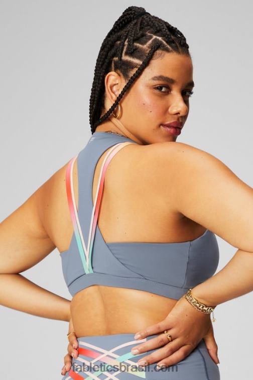 Fabletics nuvem de tempestade/ombre o dia todo 420HR1774 boost sutiã esportivo de médio impacto 118 mulheres