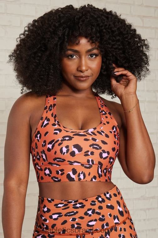 Fabletics ocre queimado leo ondulado 420HR1755 sutiã esportivo de médio impacto em movimento 115 mulheres