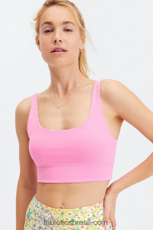 Fabletics patchwork margarida/rosa mármore 420HR1852 harlyn sutiã esportivo midi reversível de impacto médio mulheres