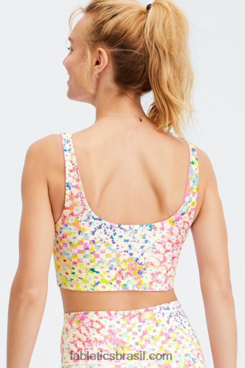 Fabletics patchwork margarida/rosa mármore 420HR1852 harlyn sutiã esportivo midi reversível de impacto médio mulheres