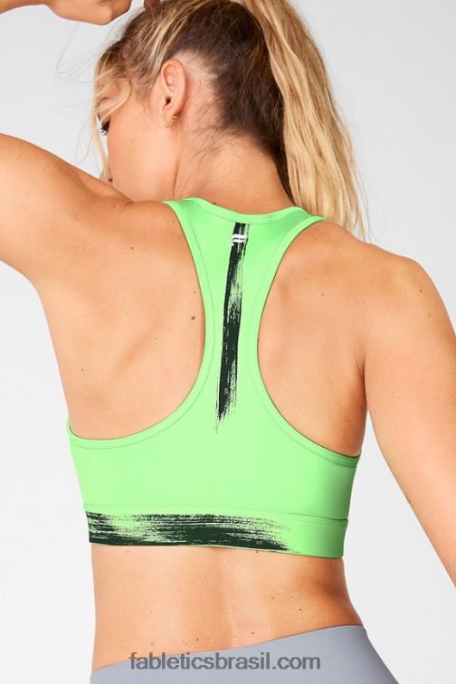 Fabletics periquito/pincelada 420HR1941 sutiã esportivo de médio impacto com estampa de sálvia mulheres