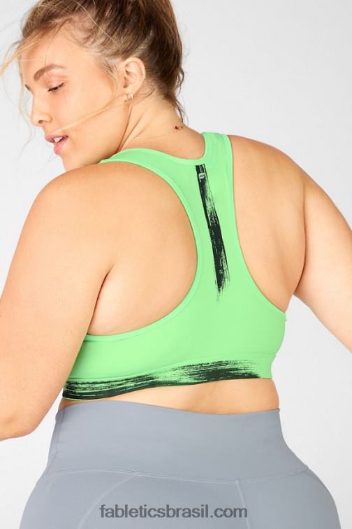 Fabletics periquito/pincelada 420HR1942 sutiã esportivo de médio impacto com estampa de sálvia mulheres
