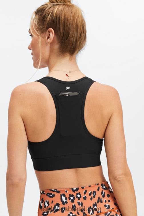 Fabletics preto 420HR1859 sutiã esportivo de médio impacto em movimento 131 mulheres