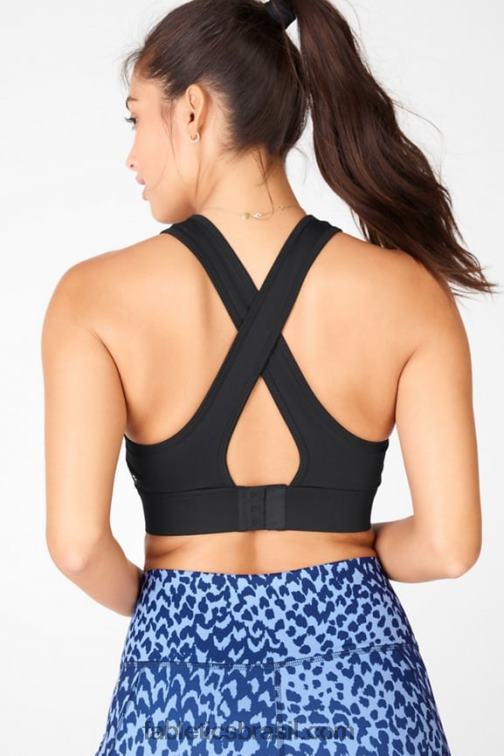 Fabletics preto 420HR1887 sutiã esportivo blare crossback de médio impacto mulheres