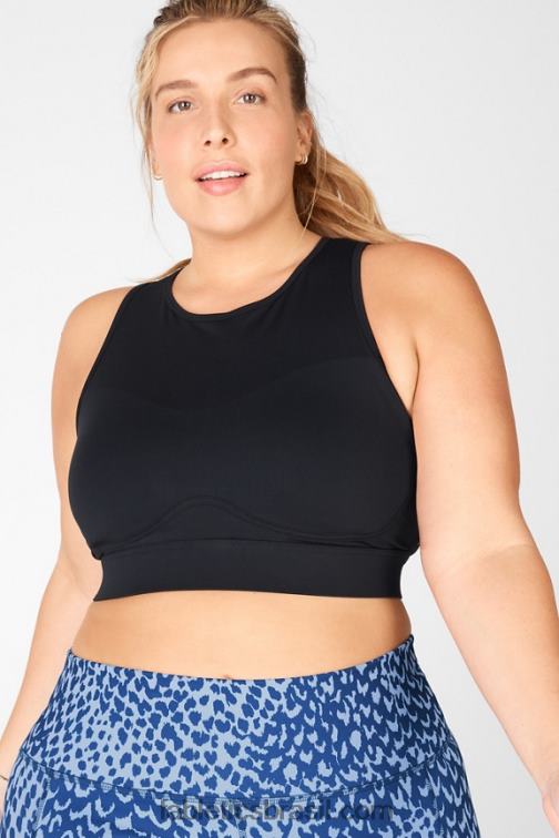 Fabletics preto 420HR1888 sutiã esportivo blare crossback de médio impacto mulheres