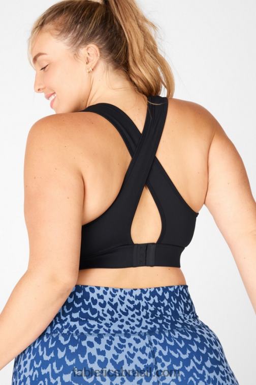 Fabletics preto 420HR1888 sutiã esportivo blare crossback de médio impacto mulheres