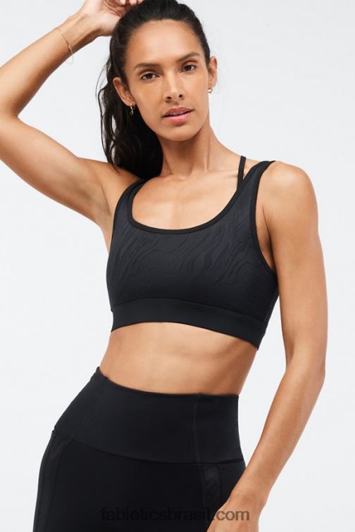Fabletics preto 420HR1896 kira sutiã esportivo de médio impacto mulheres